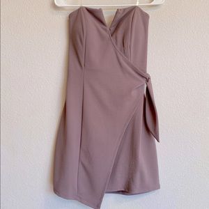 Trixxi Mauve Strapless Envelope Dress